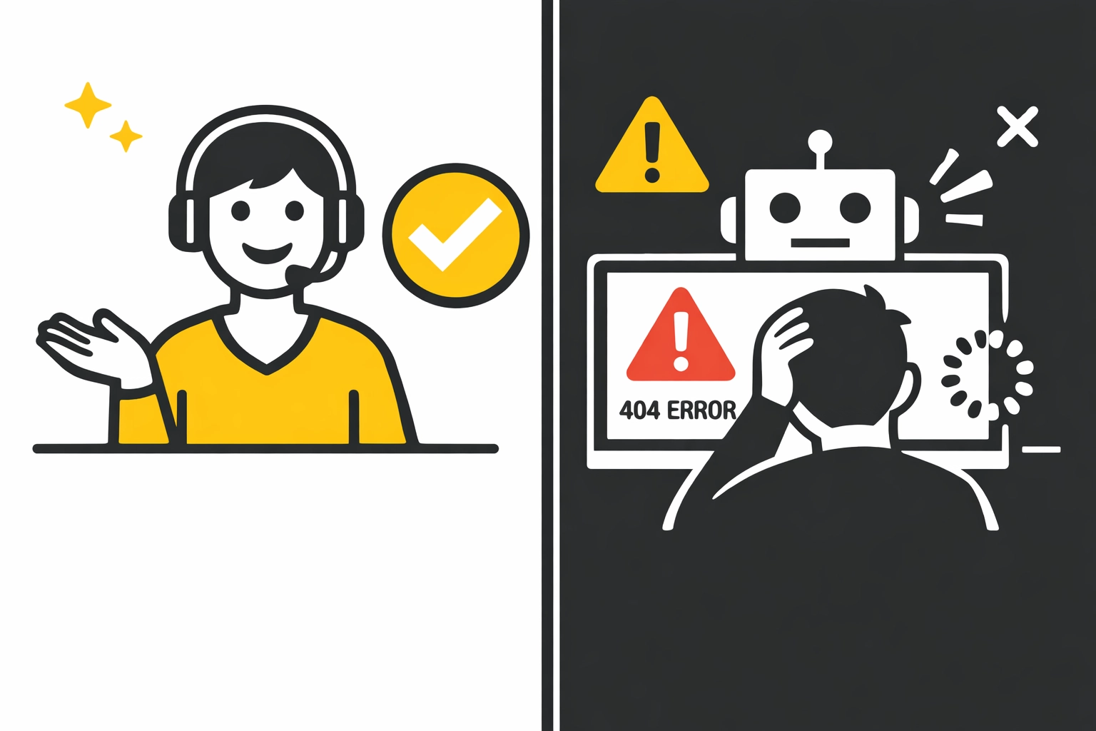 HRIS customer support comparison: human representative versus automated chatbot service