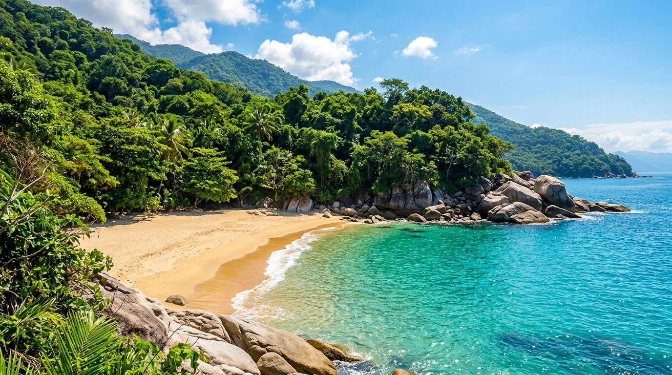 The secluded and beautiful Playa Las Amapas with turquoise water