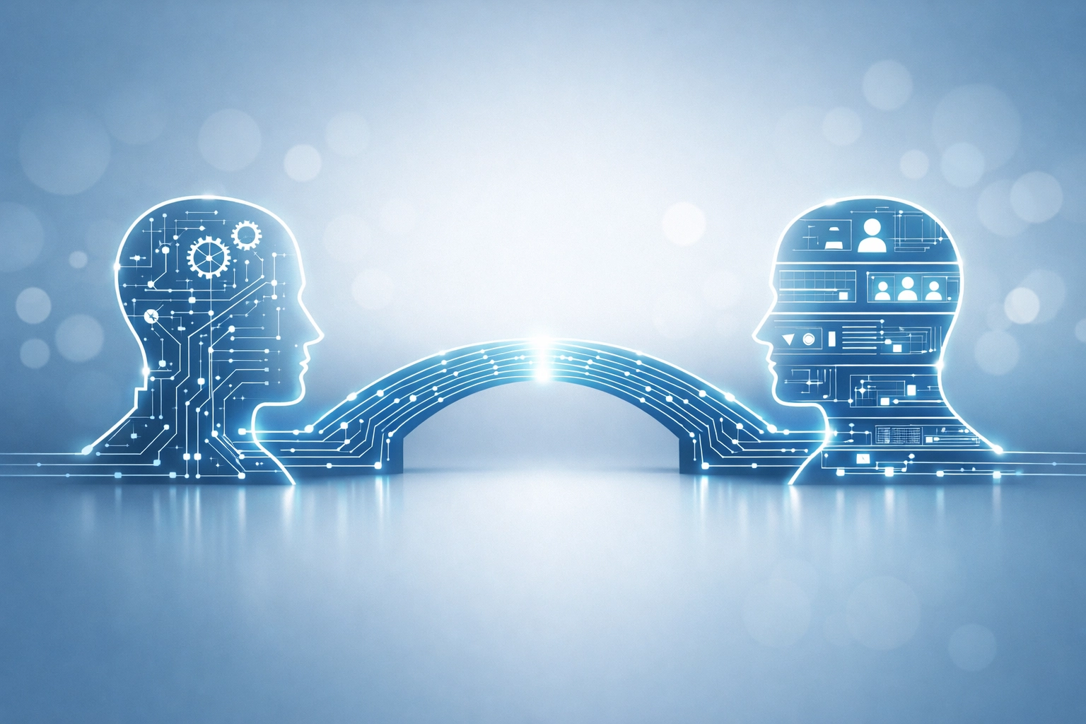 A digital illustration of a custom matching engine connecting client data to expert resources.