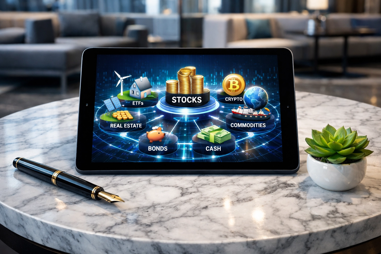 Digital asset tracking on a tablet for accurate cryptocurrency tax reporting and financial standards.