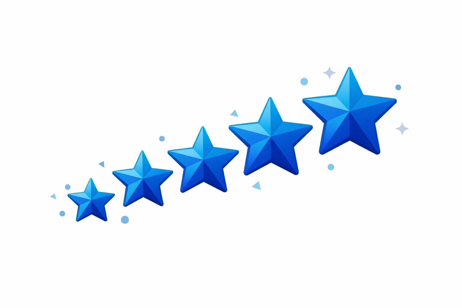 Five-star rating graphic representing customer reviews for search engine optimization