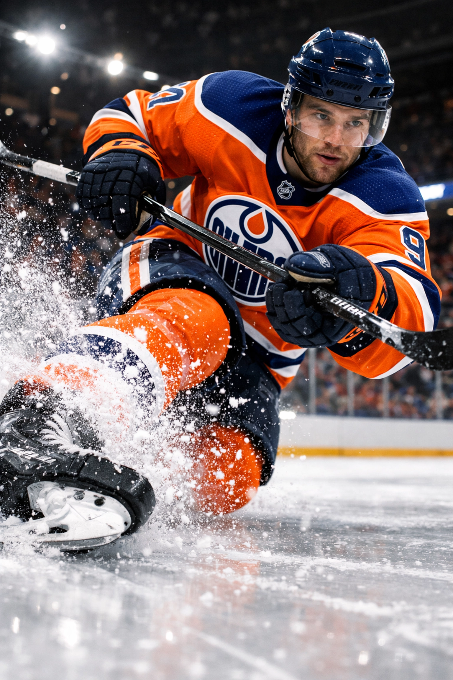Edmonton Oilers hockey action on the ice at Rogers Place following the return of Connor McDavid.