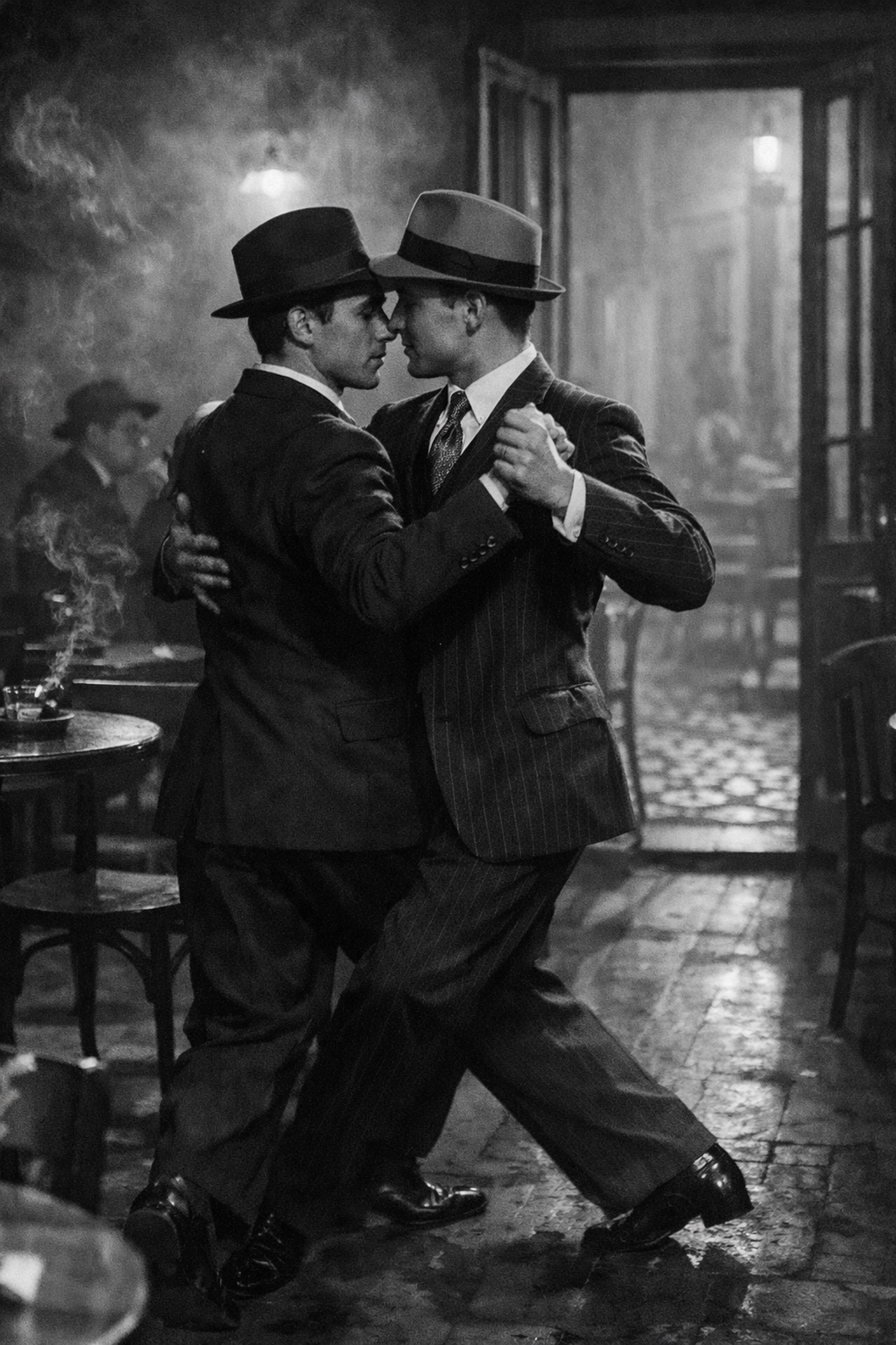 Historic queer tango scene in 1920s Buenos Aires café showing underground LGBTQ+ culture