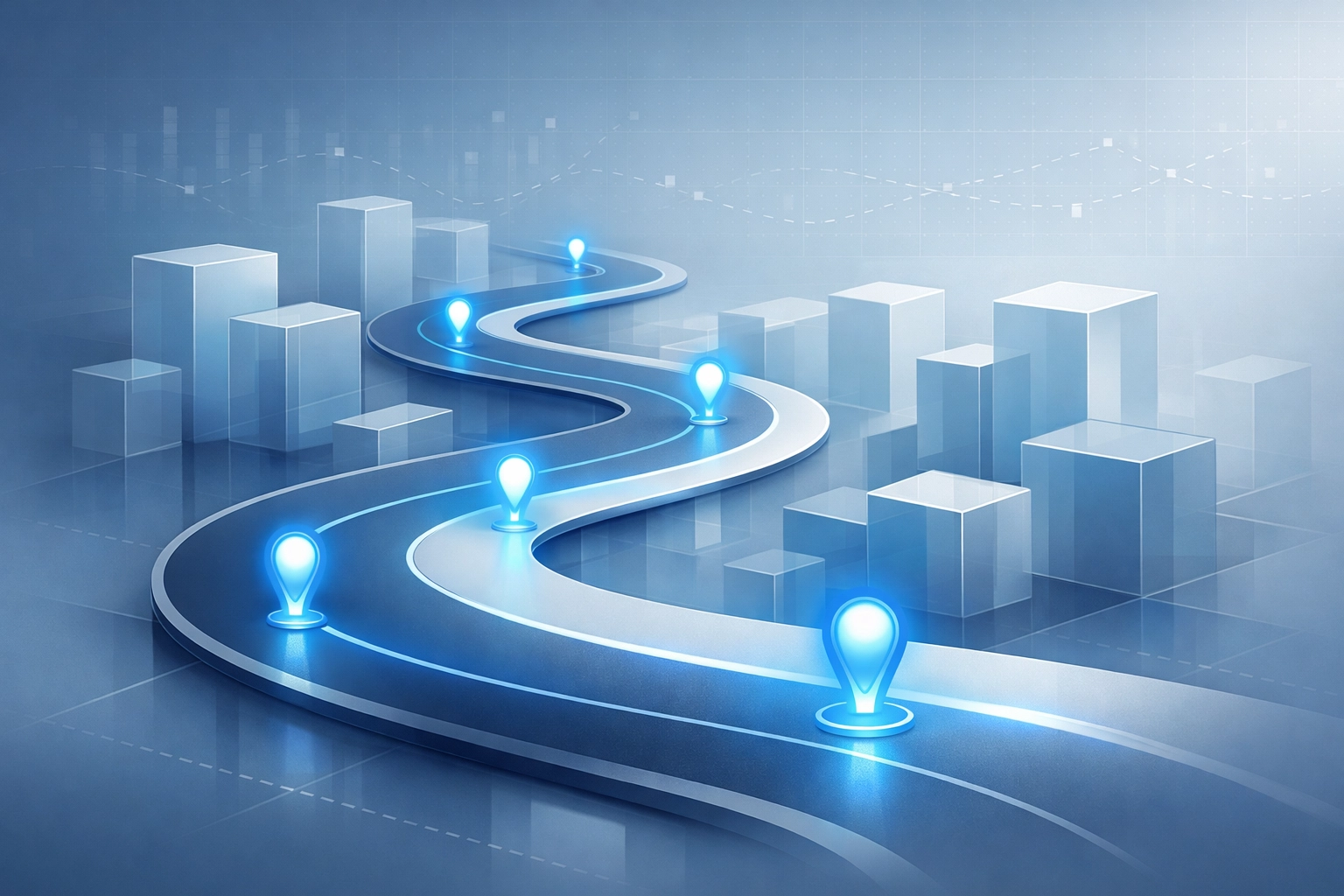 Strategic IT roadmap illustrating planned technology upgrades and business milestones for growth