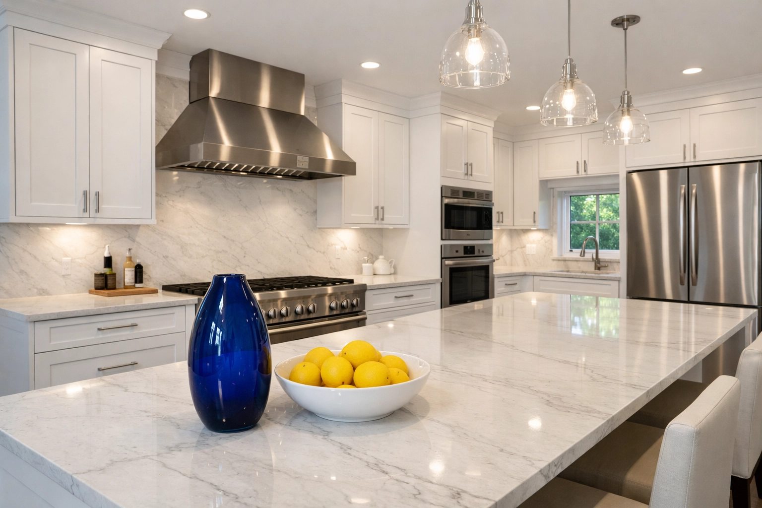 Pristine modern kitchen in Acton, MA, after a professional move-in deep cleaning service.