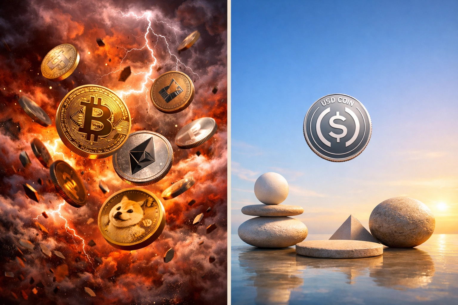 Crypto volatility versus stablecoin stability comparison for merchant payments