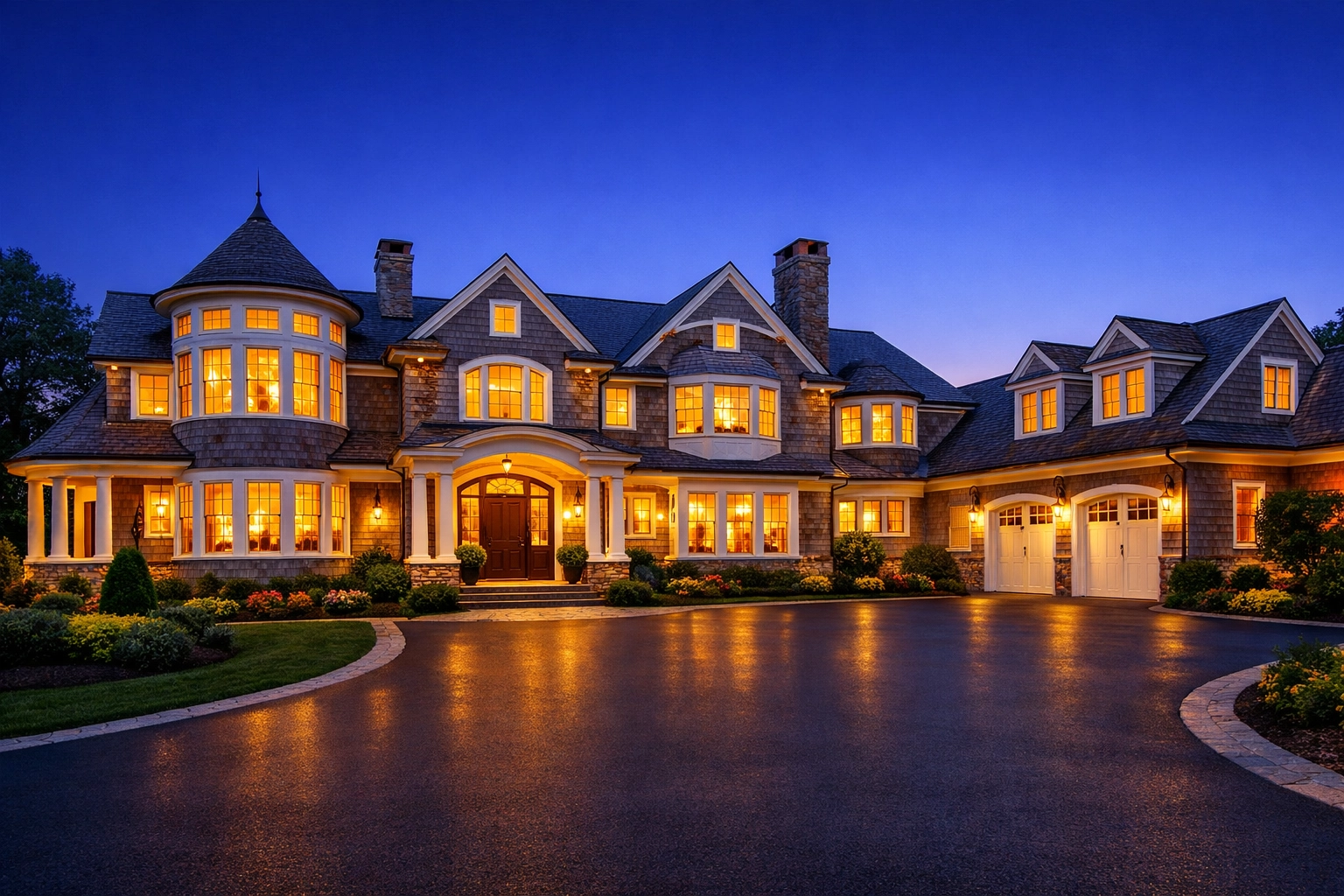 Stunning Dover Estates home exterior maintained by professional residential cleaning Massachusetts services.