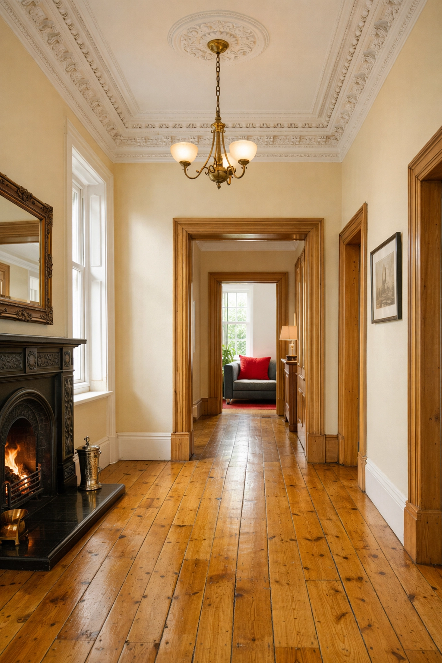 Victorian tenement interior in Glasgow's West End with original period features and high ceilings