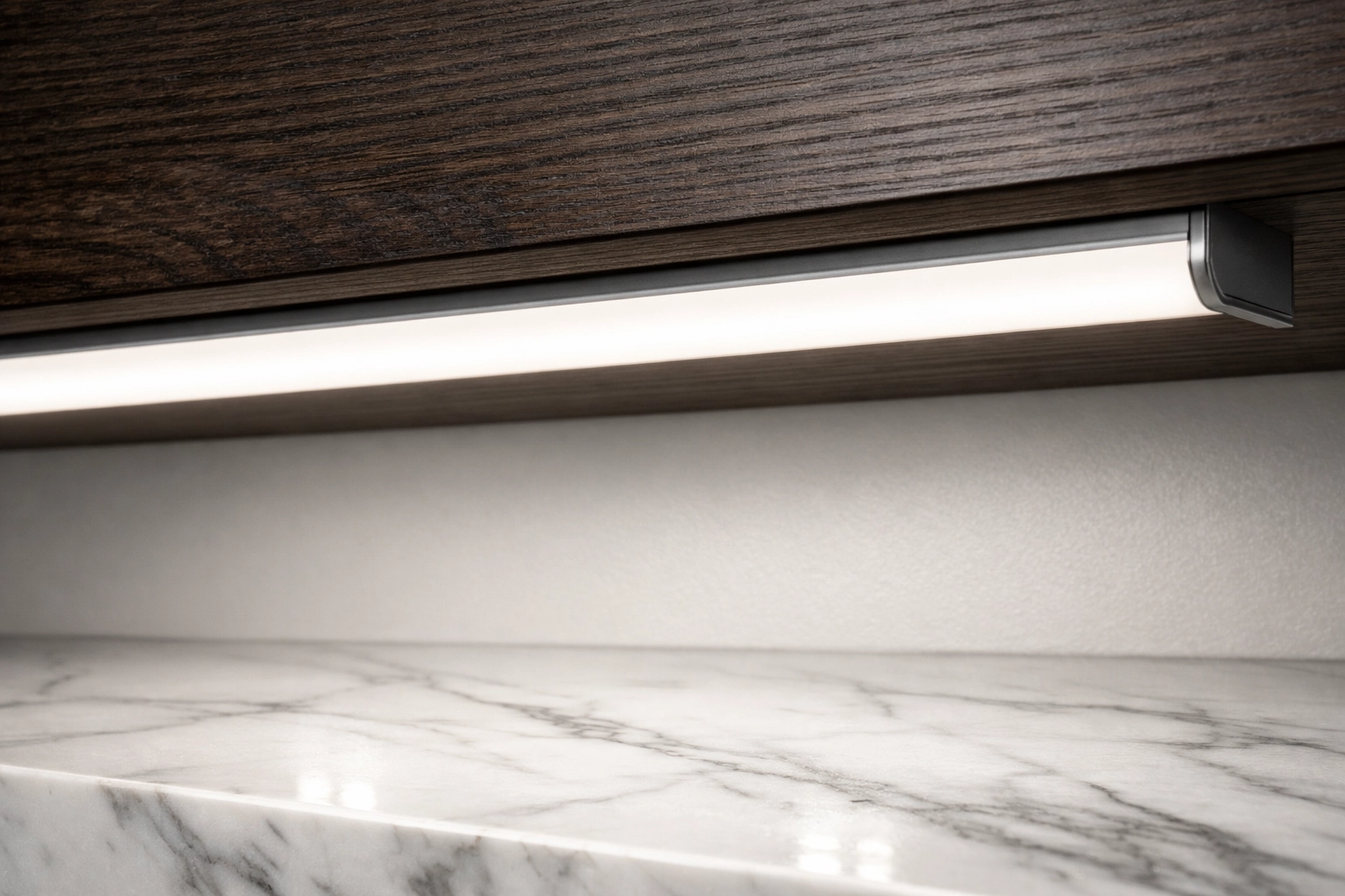 Professional high-CRI custom led lighting under cabinets with a smooth dot-free glow.