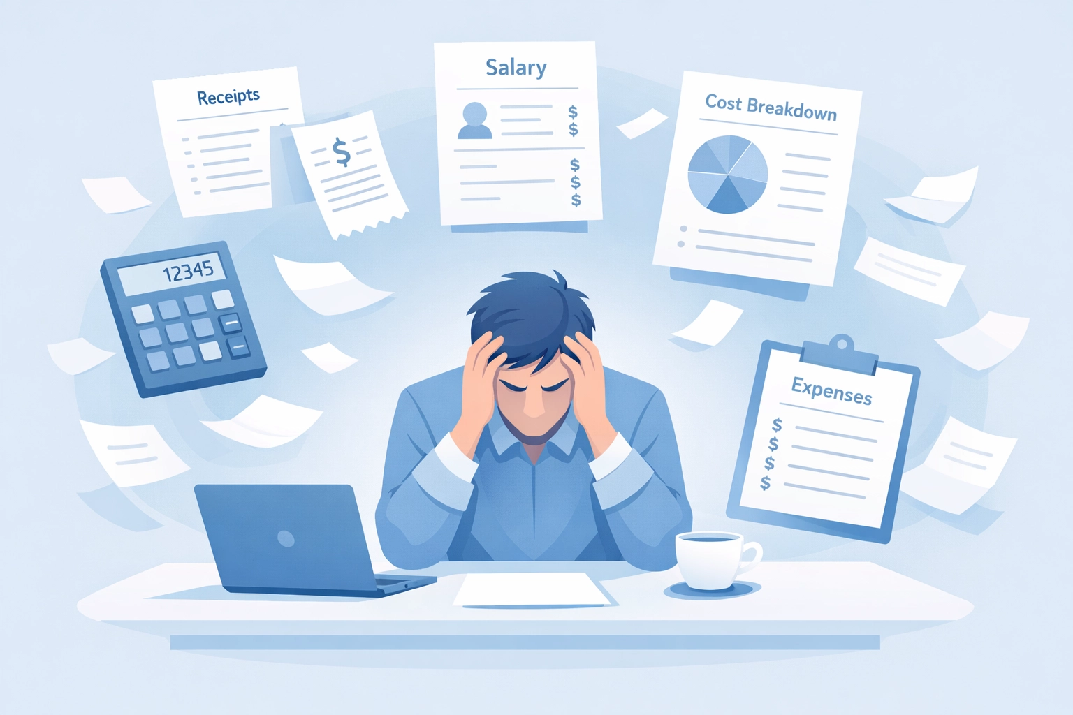 MSP manager overwhelmed by hidden costs of hiring in-house IT staff including expenses and overhead