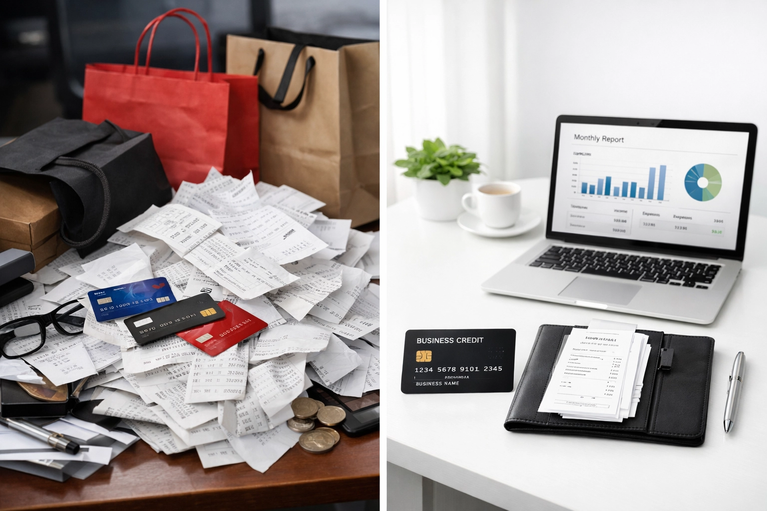 Comparison of disorganized commingled finances versus organized business bank account records