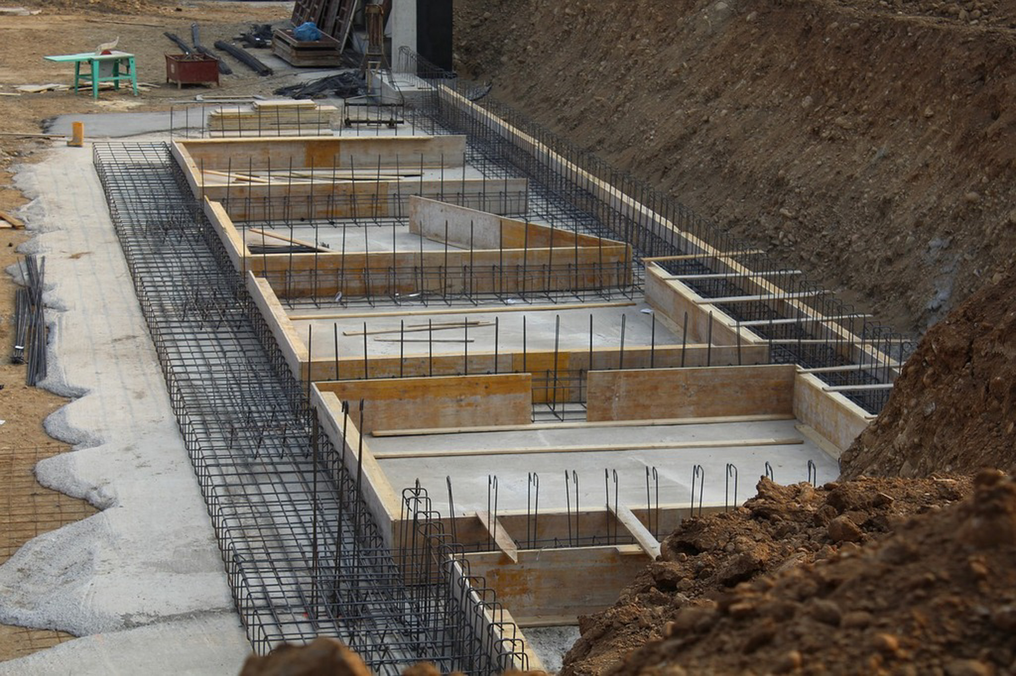 Concrete Foundation Footing Construction Site