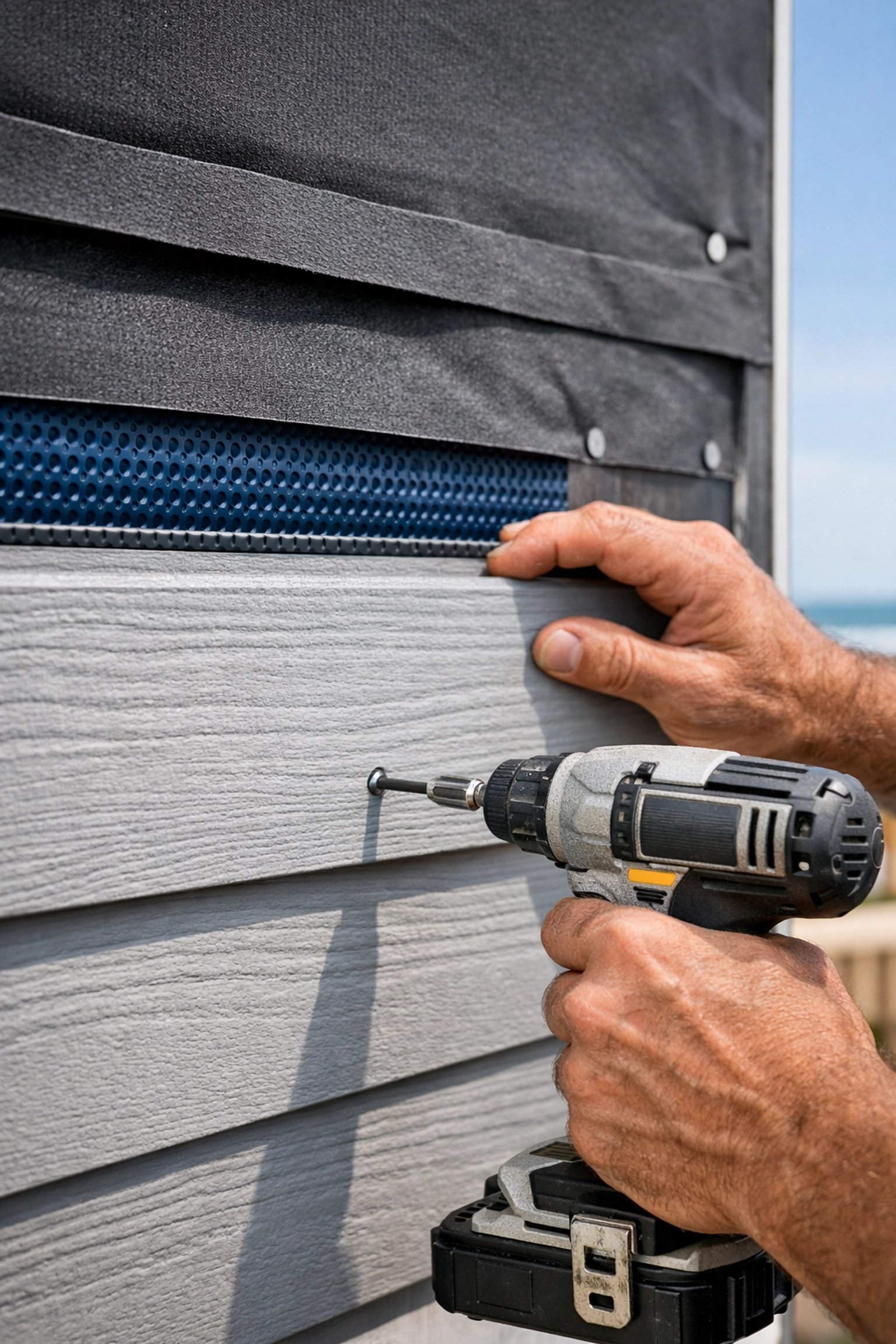 Fiber-cement siding installation on coastal North Carolina home