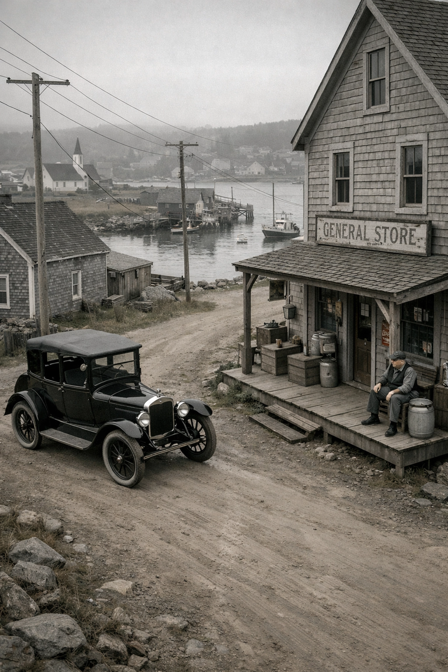 1920s Nova Scotia street scene depicting the era of the newly released 1925 birth records.