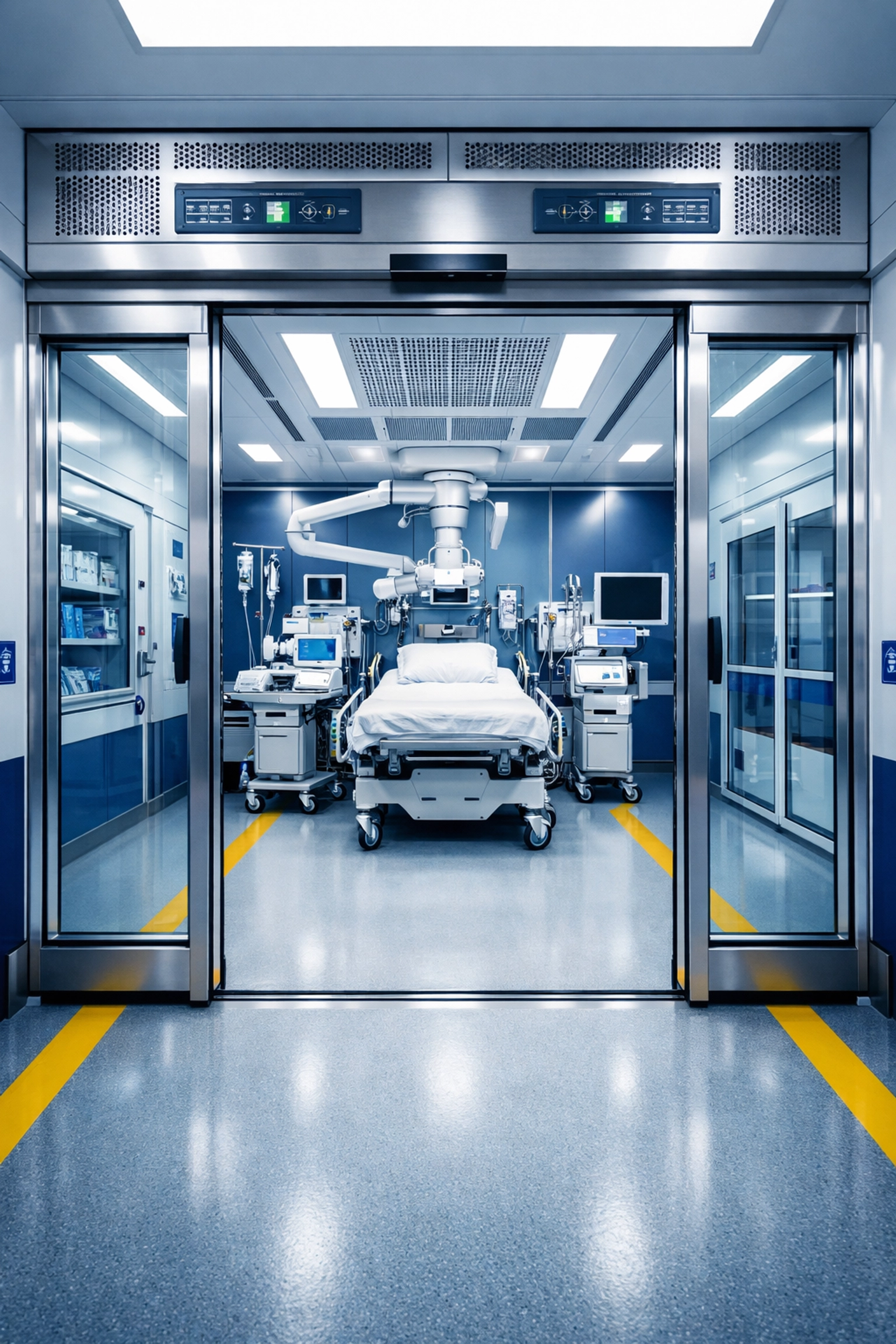 Modern medical isolation suite in Worcester designed for high-level infection control and safety.