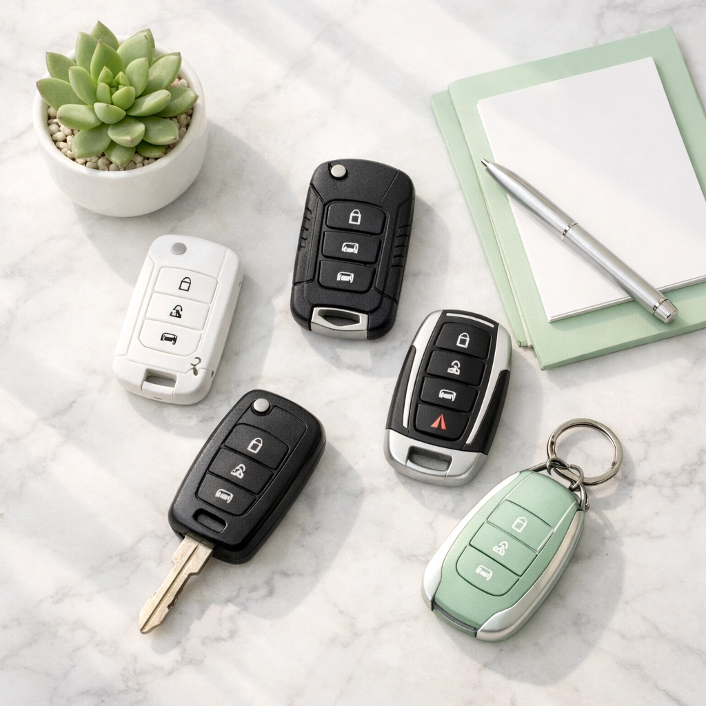 Different car keys representing various vehicle types that affect Pennsylvania insurance rates