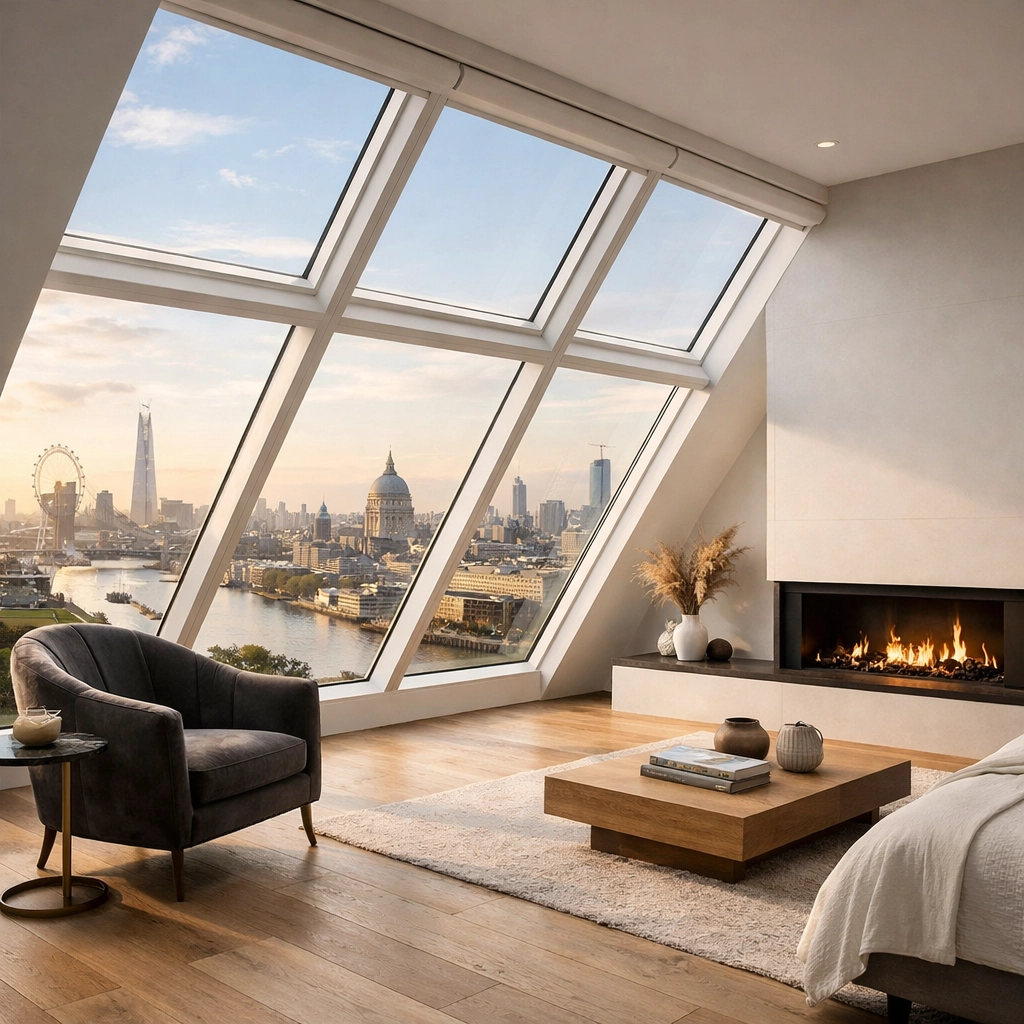 Luxury loft conversions in North London with modern design and natural lighting.