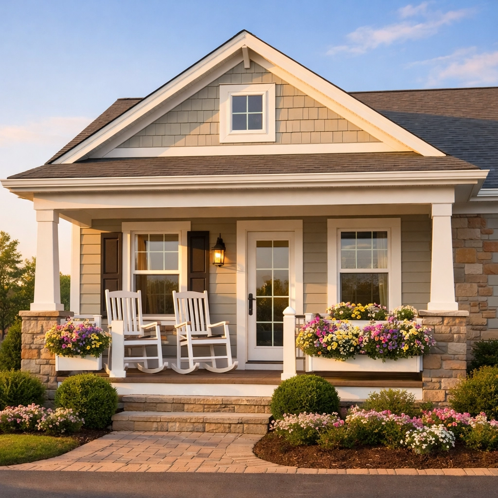 Charming one-story home in one of the luxury 55 and over communities in Bucks County PA.