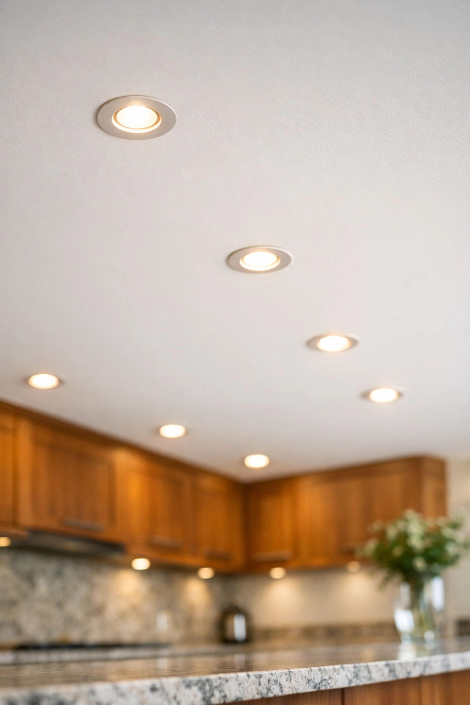 Energy-efficient LED kitchen lighting installed by electricians in Poole for Dorset homeowners.
