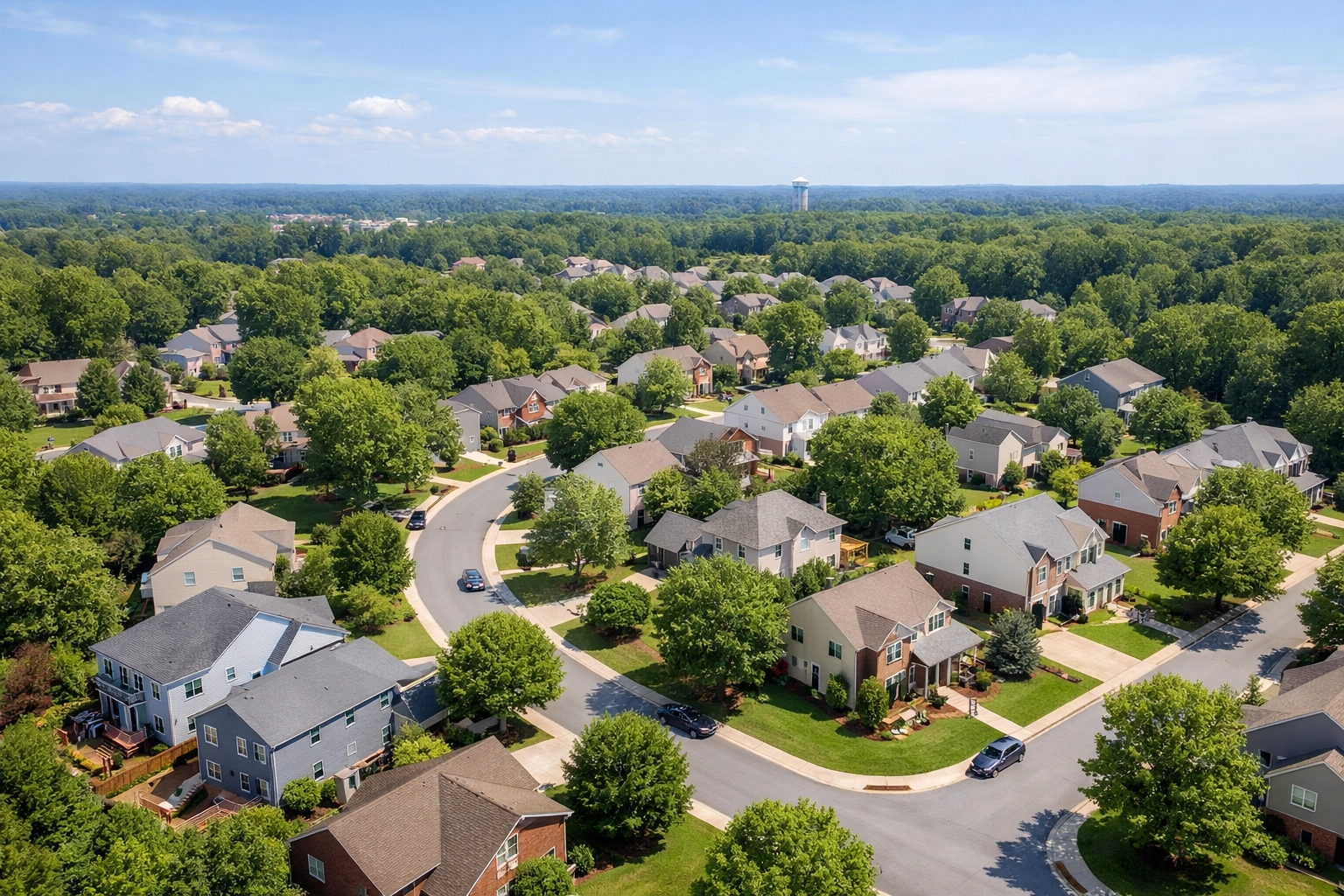Aerial View of Triad NC Single-Family Home
