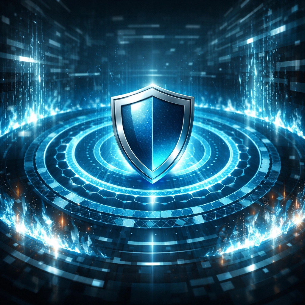 Layered cybersecurity shield protecting small business networks from threats