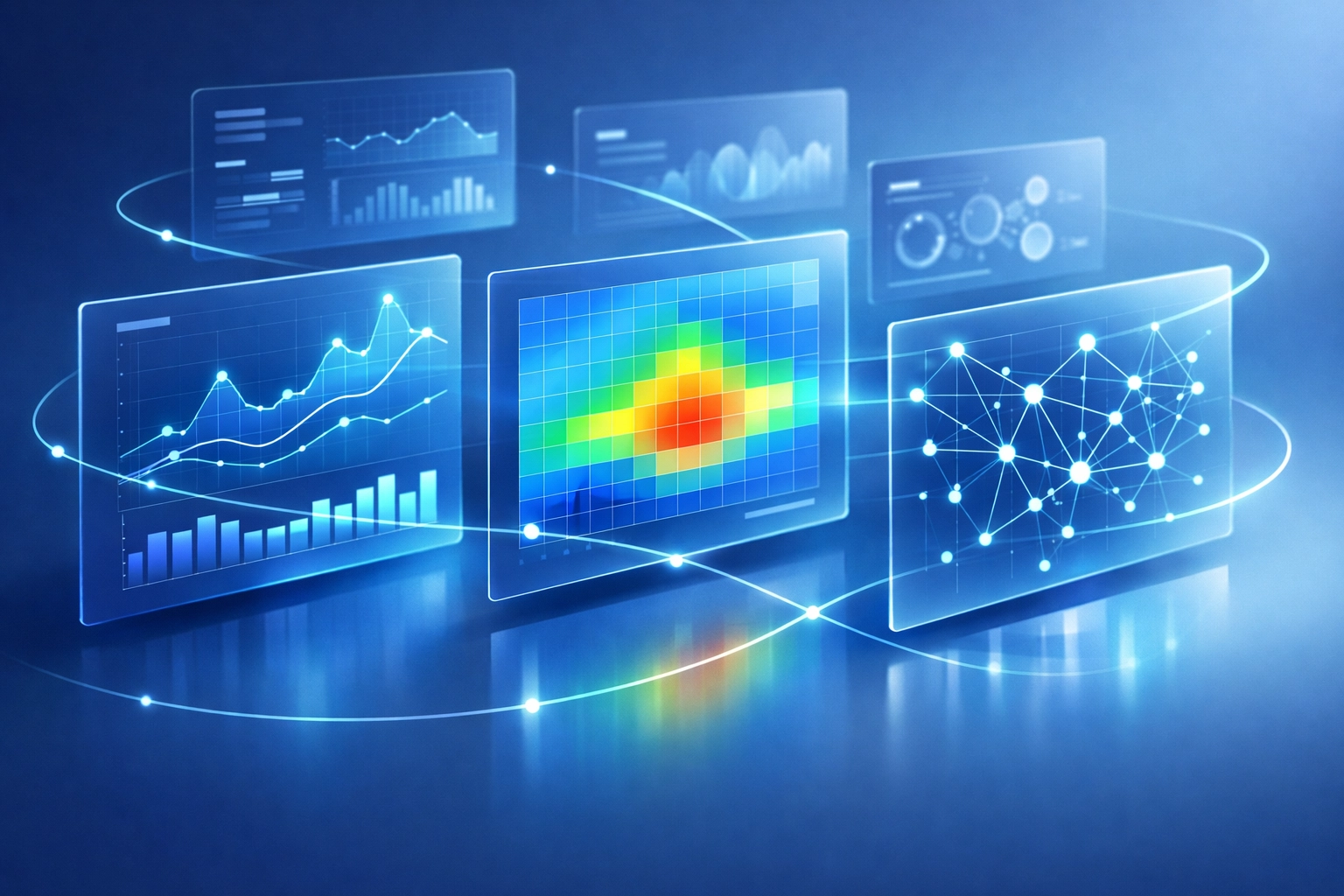Multiple data signals and analytics visualized showing how predictive AI analyzes home sale patterns