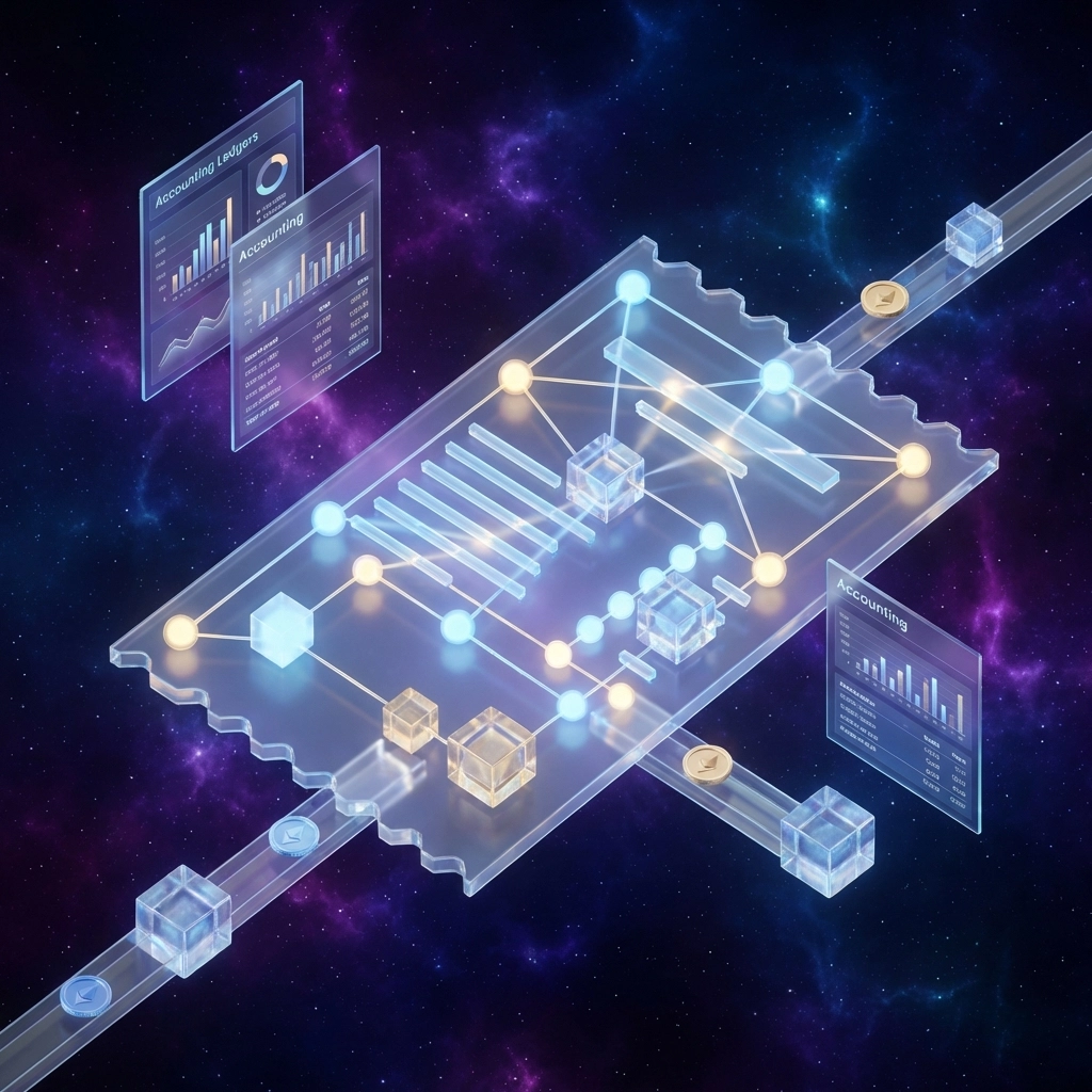 Blockchain network receipt illustrating NFT receipts for transparent, automated Web3 accounting in Larecoin crypto payments.