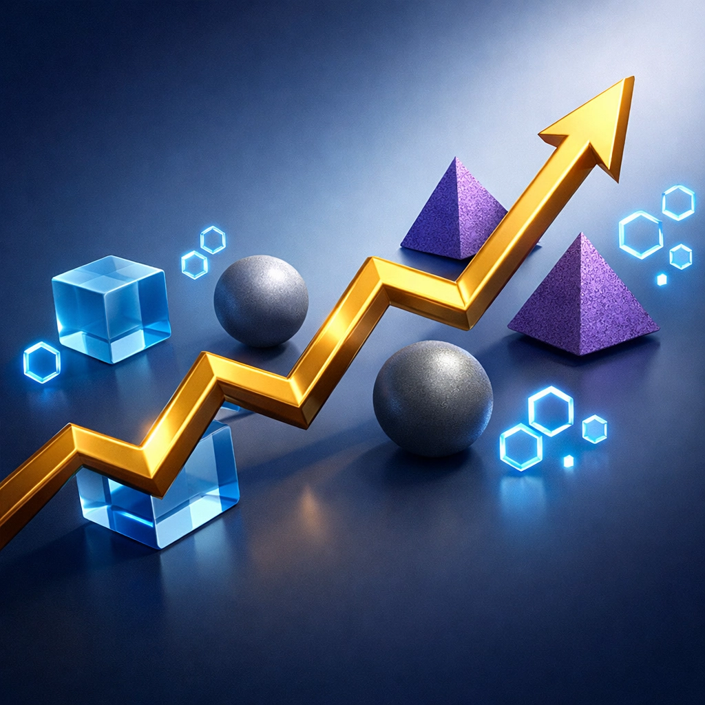 Portfolio growth chart showing diversified asset allocation across stocks, bonds, and alternatives