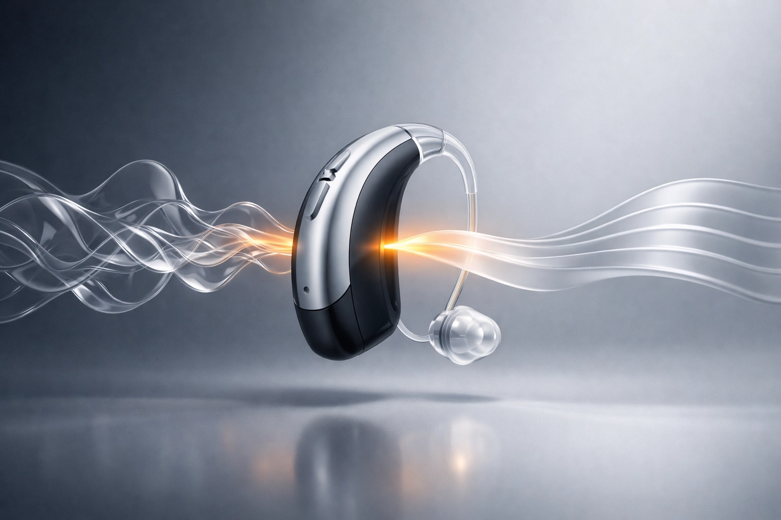 Phonak Audéo Infinio hearing aid showing advanced speech processing for clear hearing in noisy environments.
