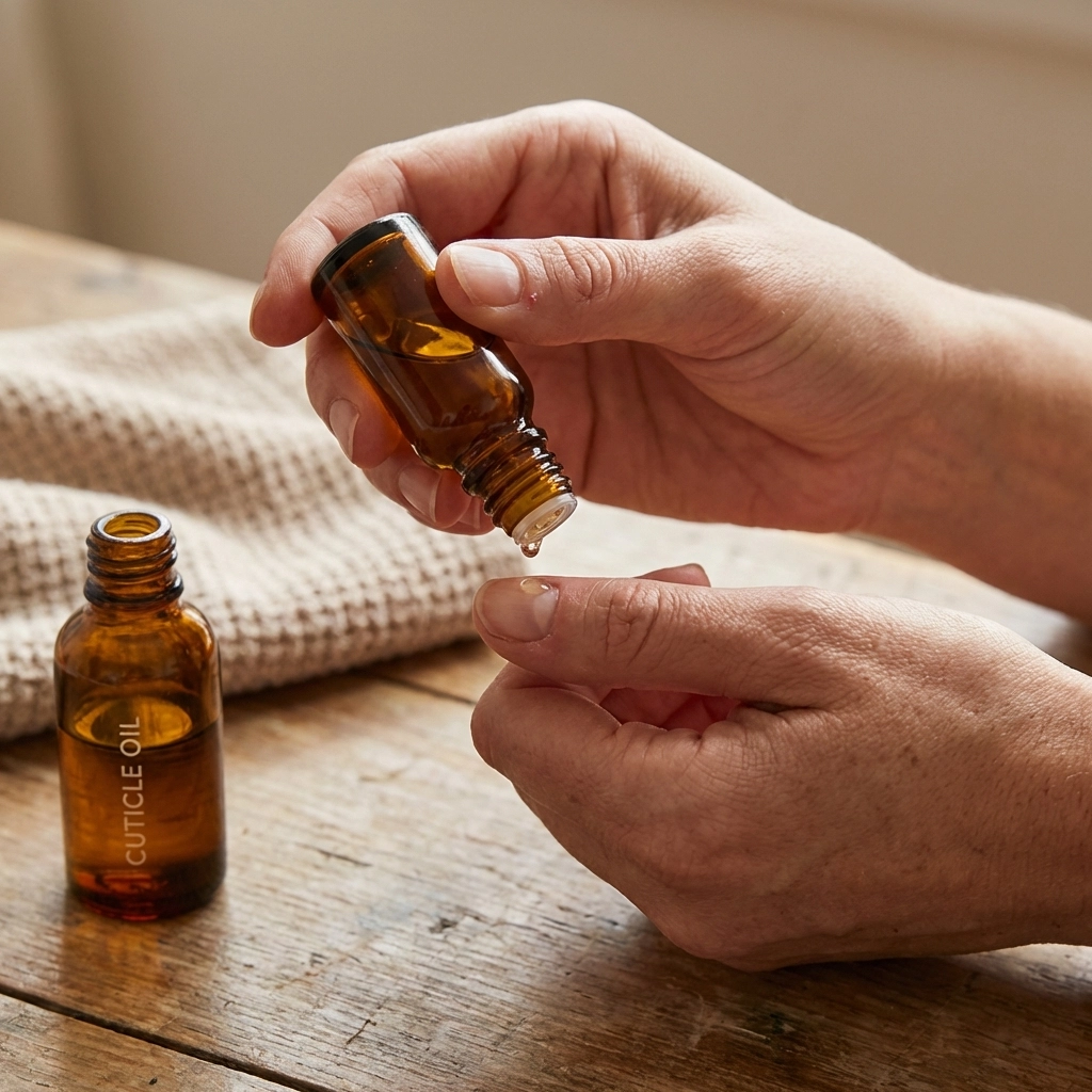 Εφαρμογή λαδιού στα επωνύχια σε φυσικό περιβάλλον, φροντίδα νυχιών για μανικιούρ μεγάλης διάρκειας