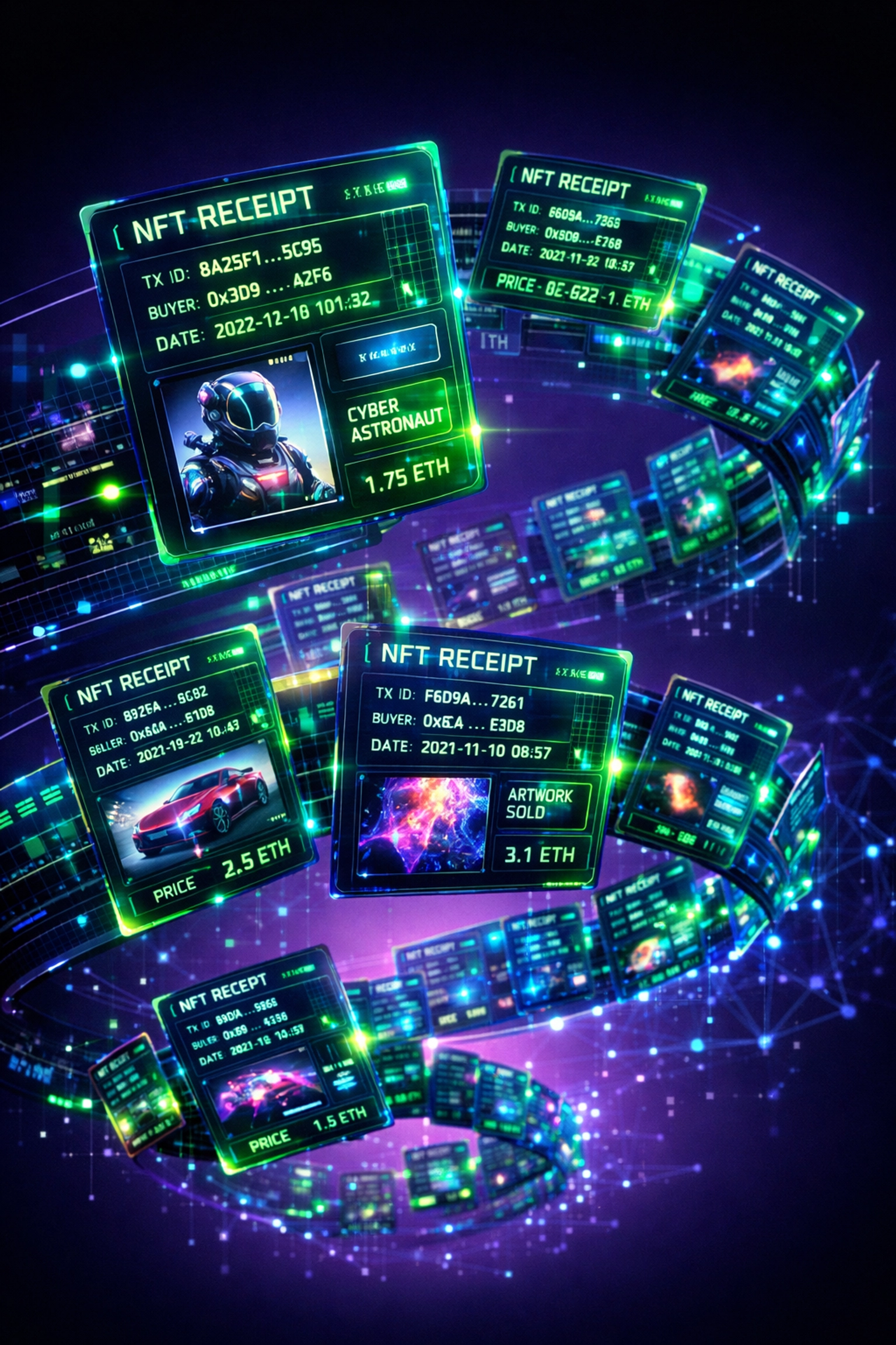 NFT receipt automation with transaction metadata for Web3 merchant accounting