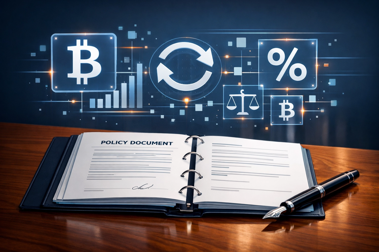 Investment Policy Statement document showing Bitcoin allocation limits and rebalancing protocols