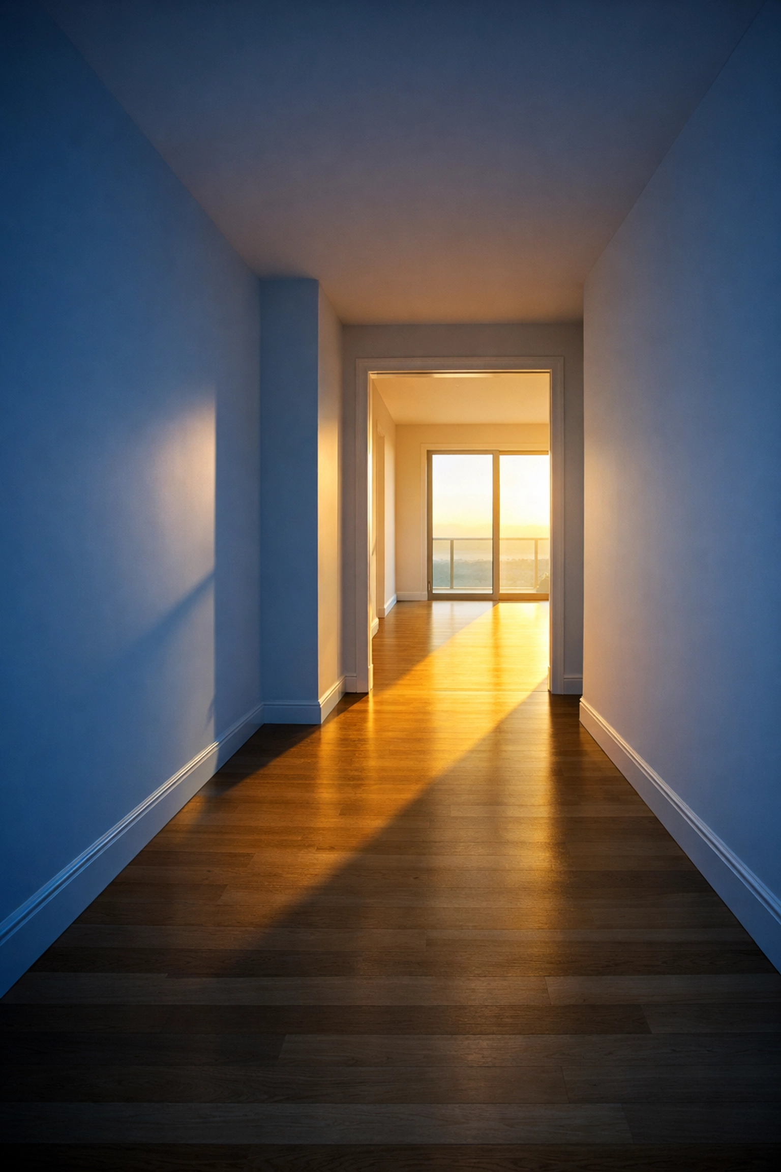 Pristine empty luxury condo hallway highlighting expert apartment cleaning Boston results.