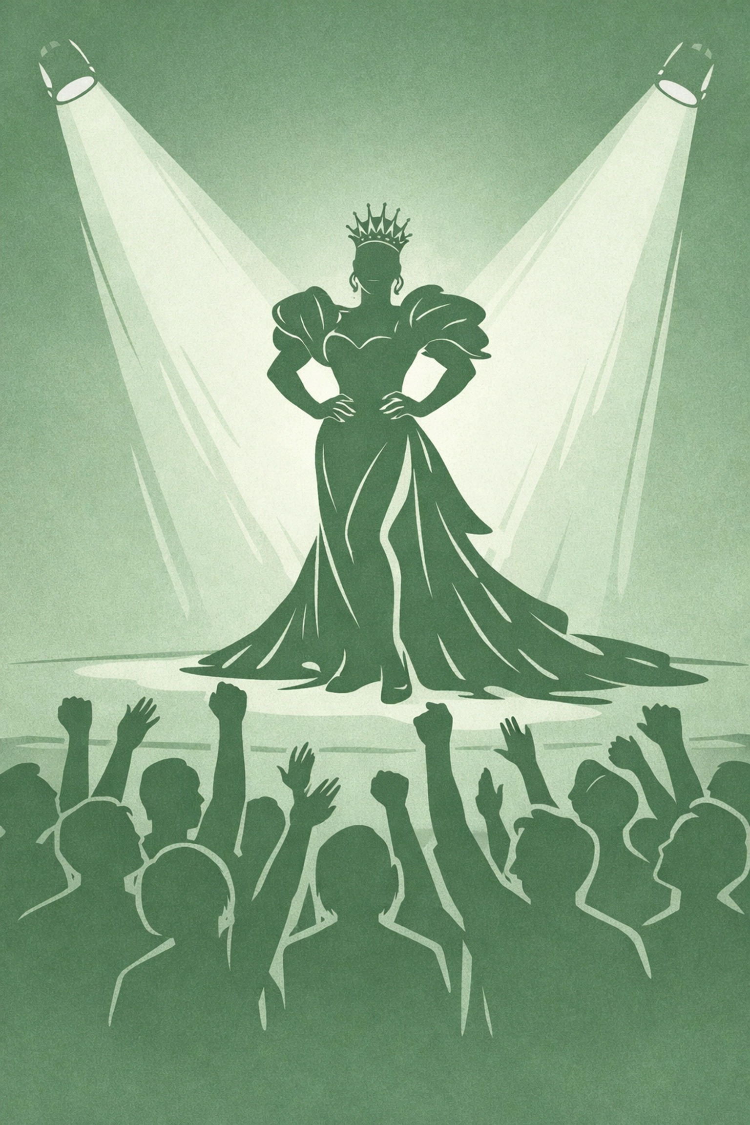 Drag performer on stage with supportive crowd illustrating LGBTQ+ visibility and activism