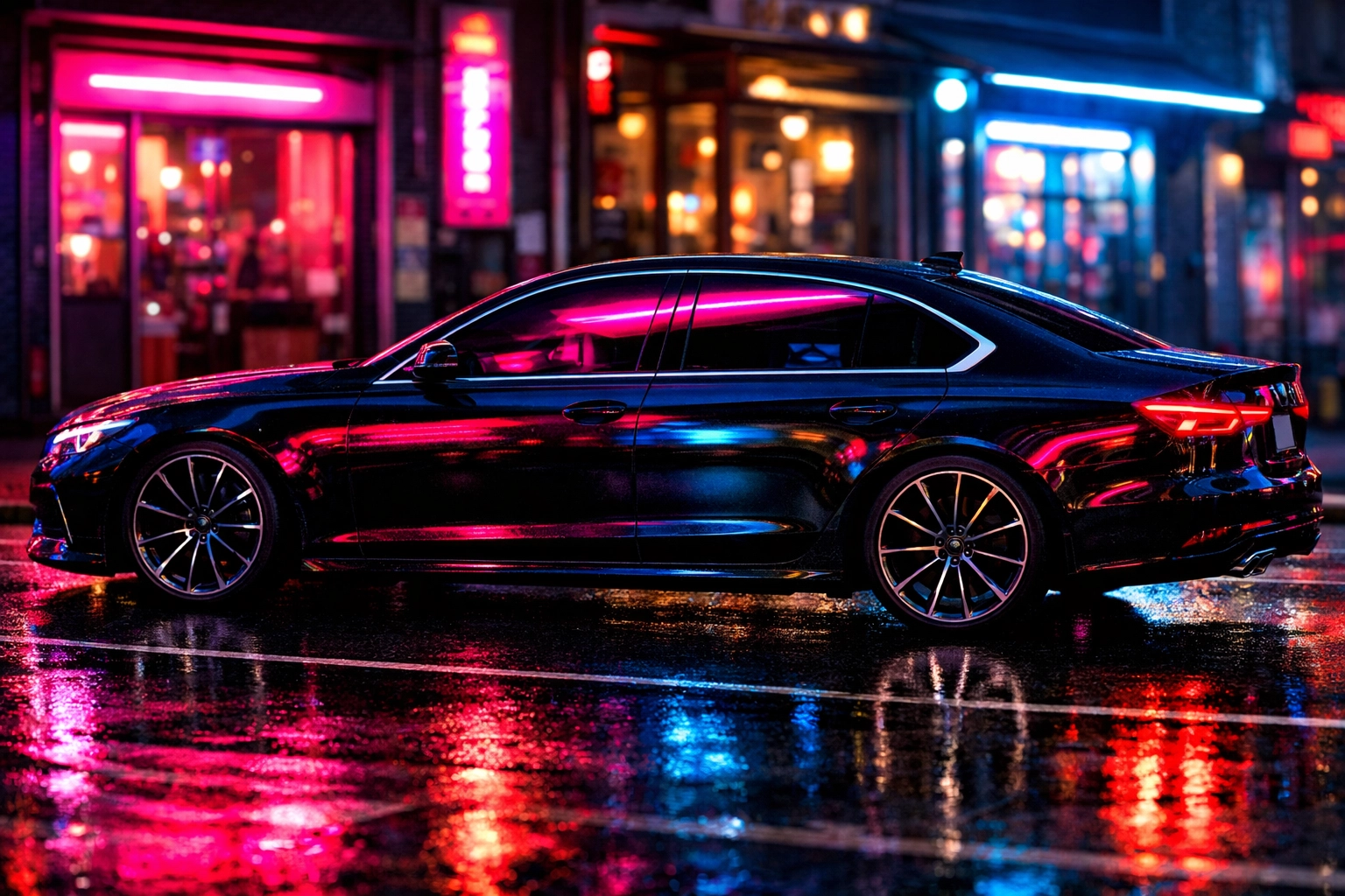 Professional chattanooga window tinting on a luxury sedan for heat rejection at Ultimate Sounds.