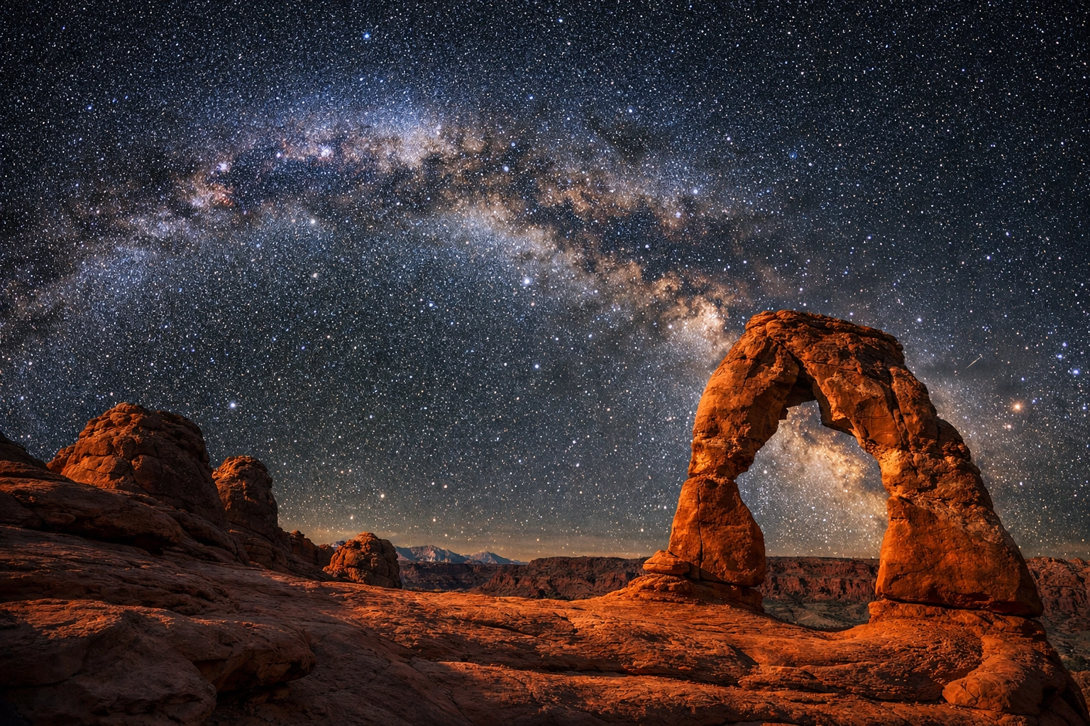 Detailed Milky Way photography at Arches National Park showing professional image quality results.