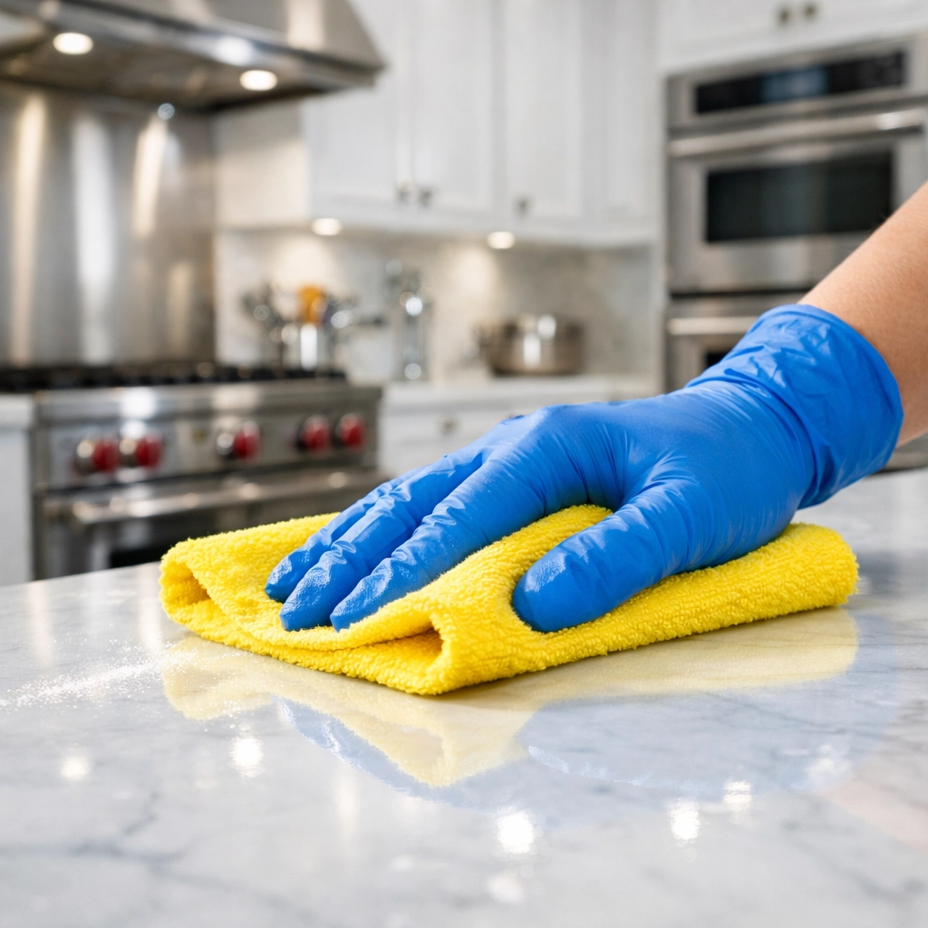 Professional kitchen cleaning in Marblehead with eco-friendly products for a deep residential clean.