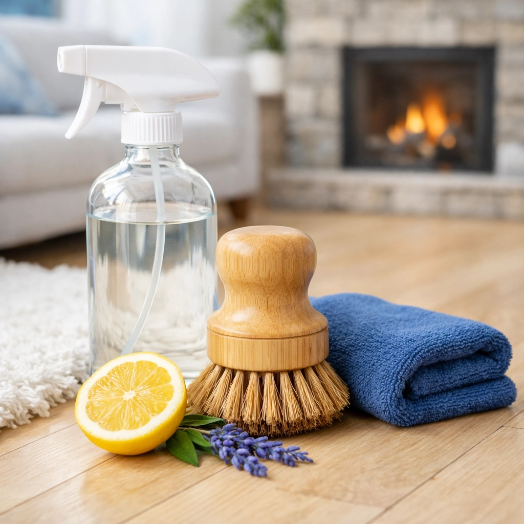 Eco-friendly products used for residential cleaning Massachusetts to protect luxury stone surfaces.