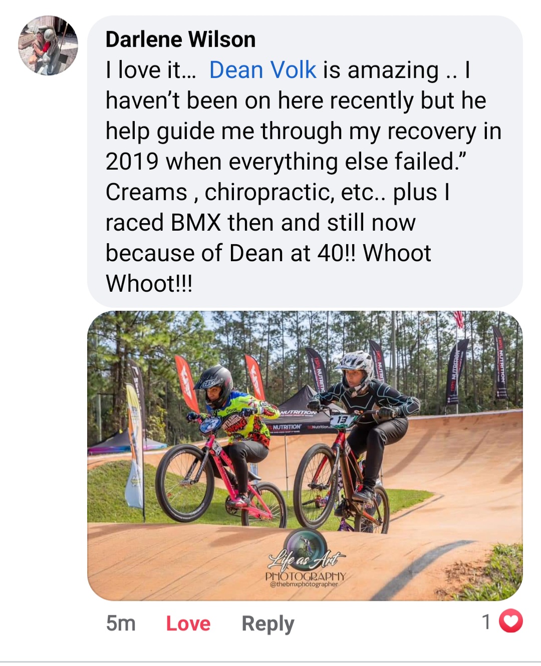 Client Testimonial After Returning to Active Lifestyle