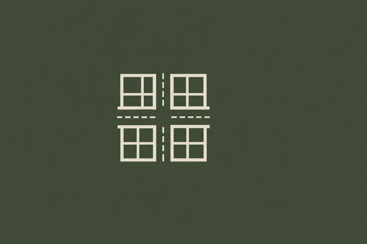 Minimalist urban grid icon on army green background representing Chicago north suburb street layouts.