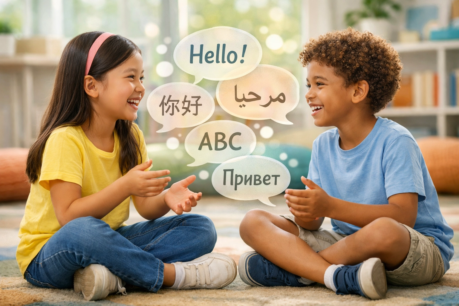 Children communicating naturally across multiple languages in educational setting