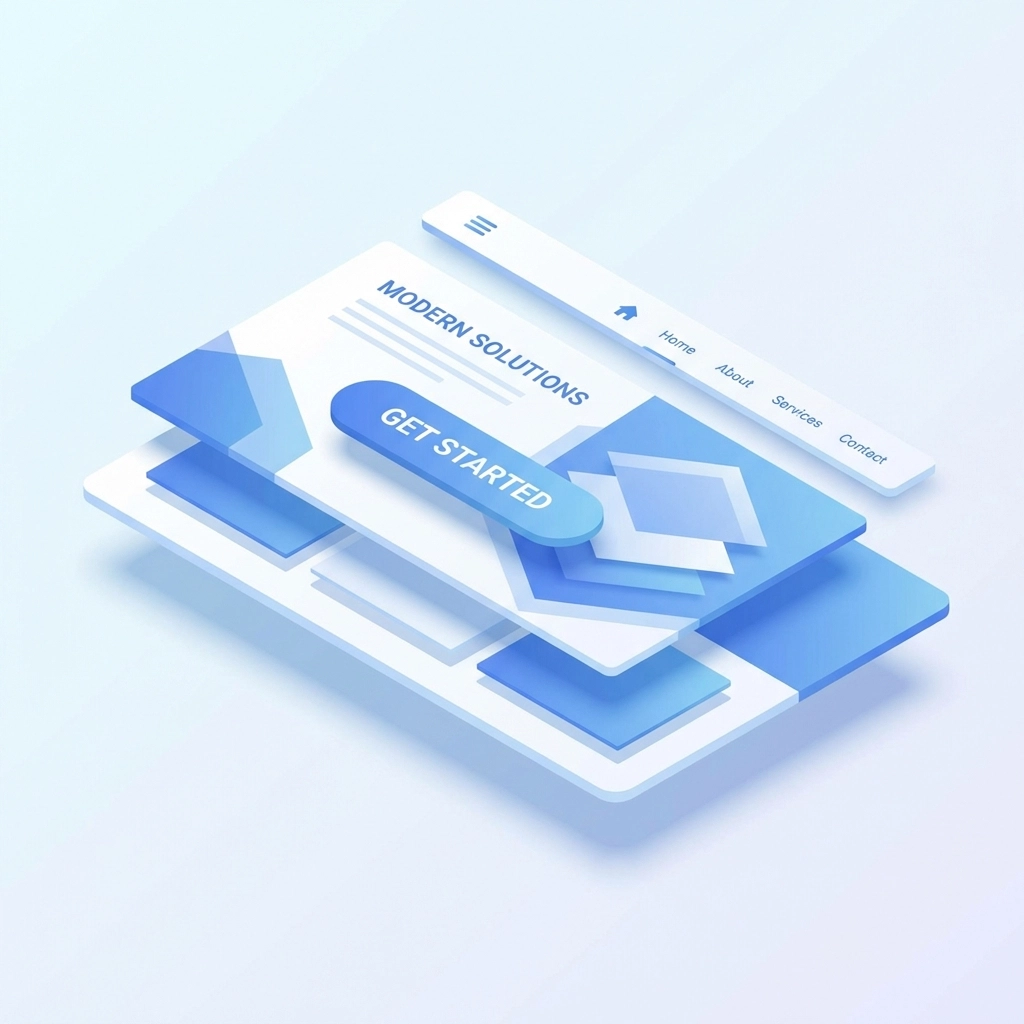 Focused landing page illustration with a bold call-to-action and minimal design, showing landing page best practices