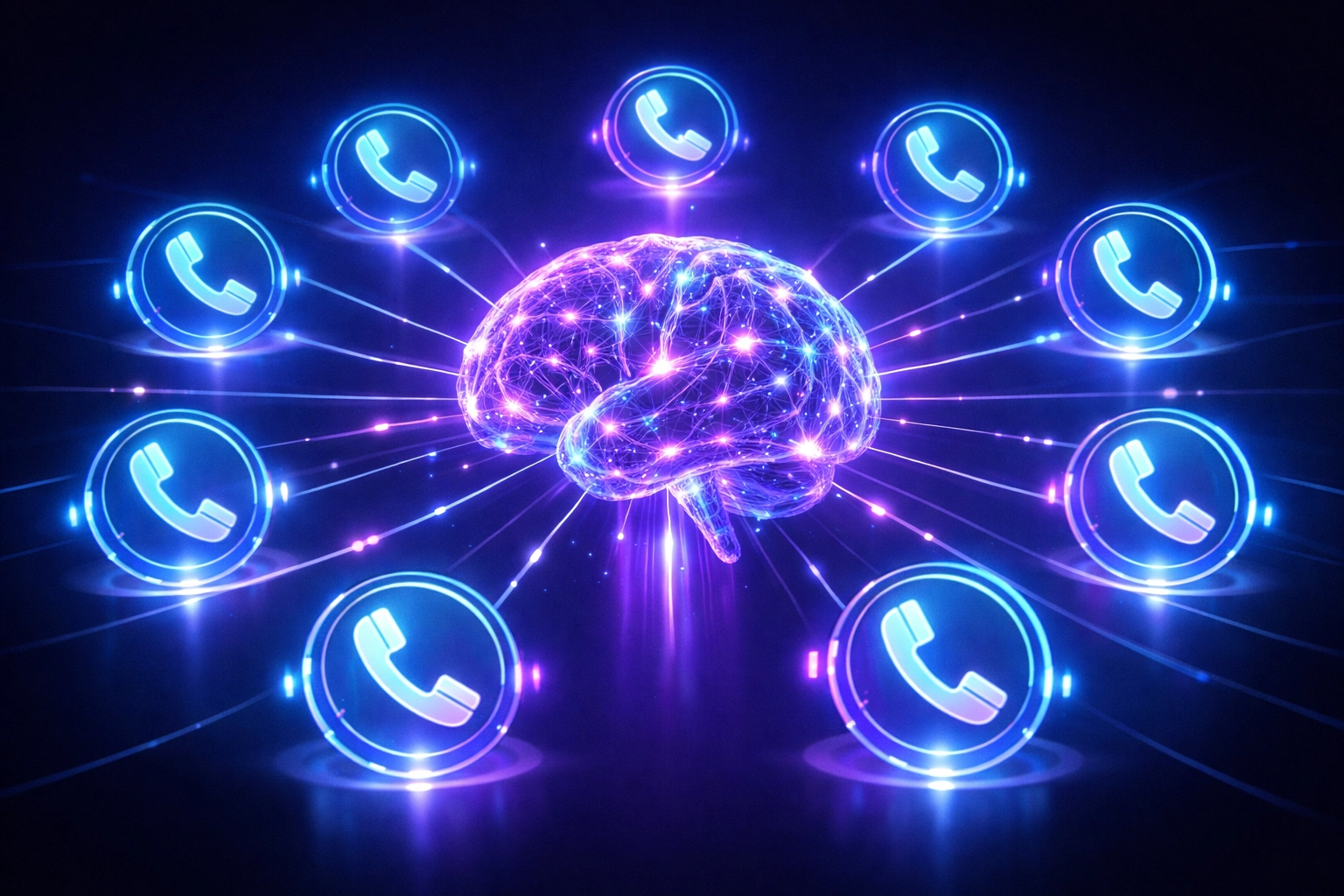 AI voice agent network connecting multiple phone lines for 24/7 call answering service
