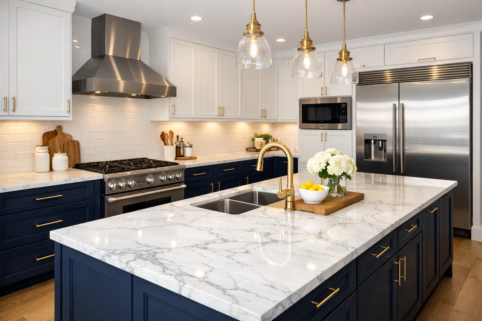 Sparkling luxury kitchen in a Cambridge condo prepared for new tenants via move-out cleaning Cambridge.