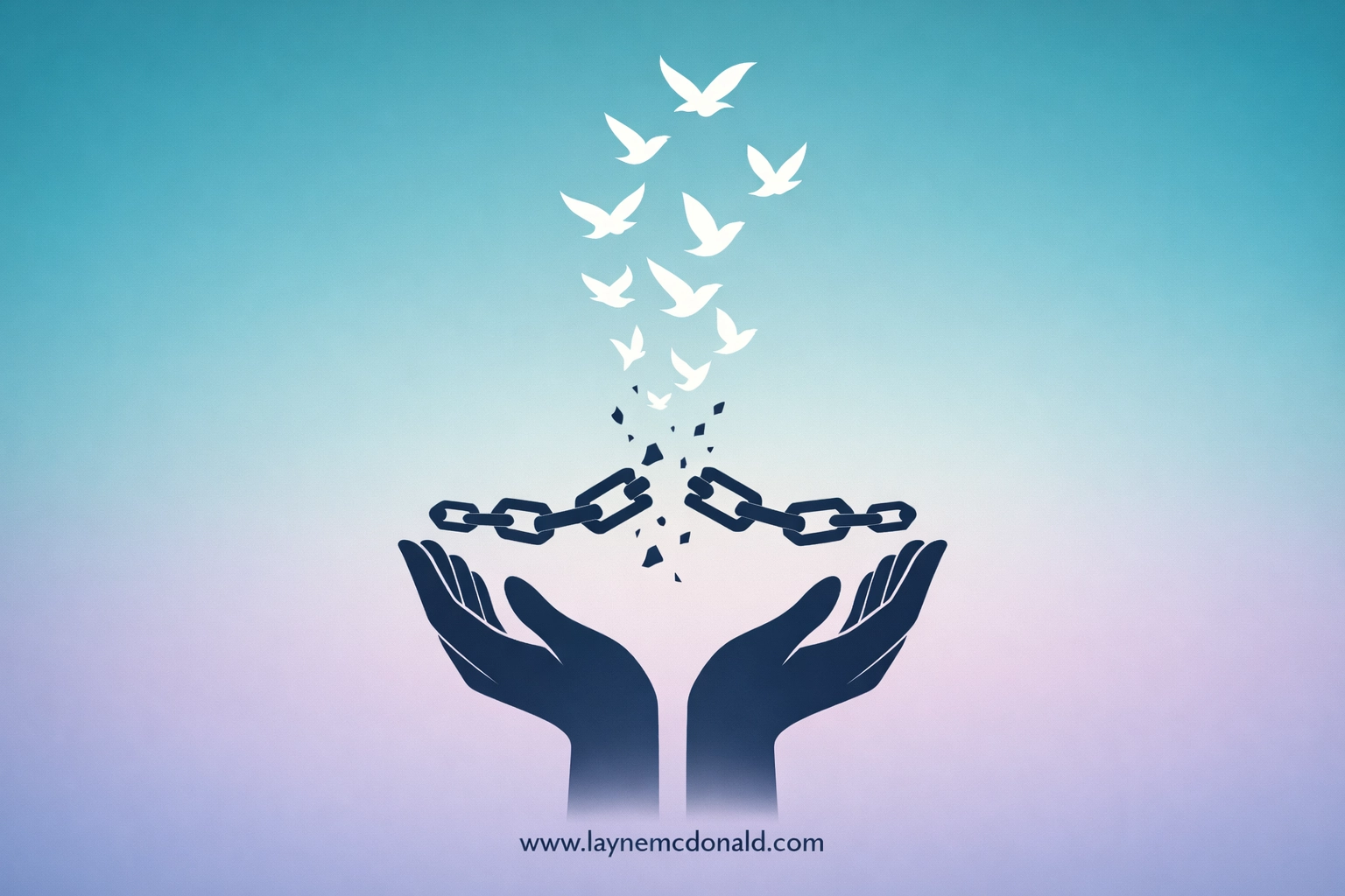 Hands releasing a breaking chain representing forgiveness and the restoration of the spirit.