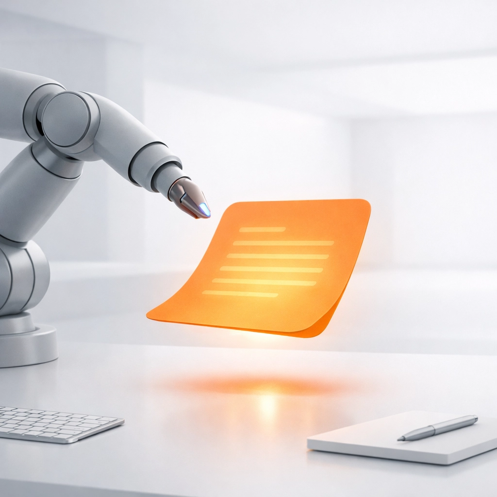 A modern job application tool adding human authenticity to a glowing orange AI cover letter.