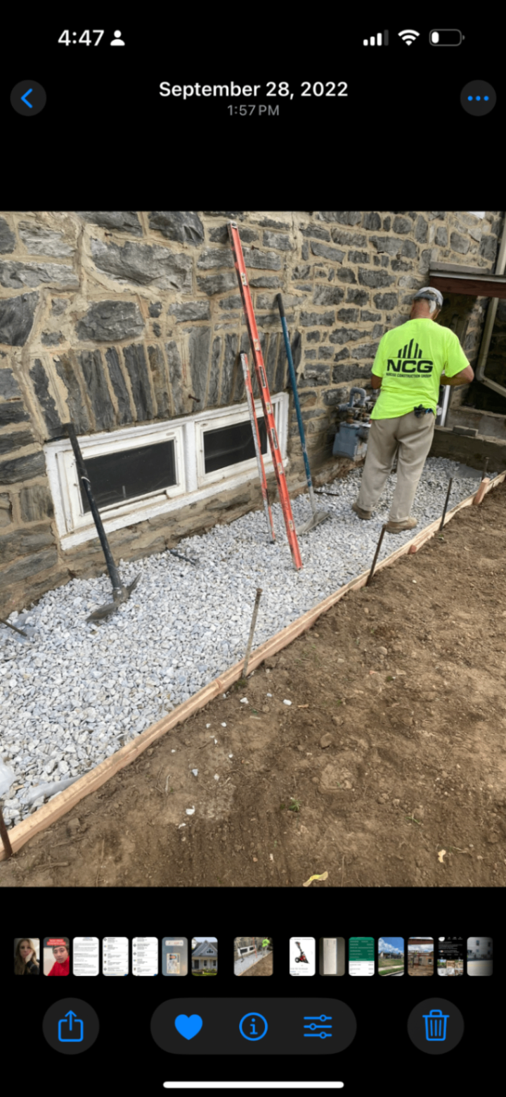 NCG crew member preparing a foundation base