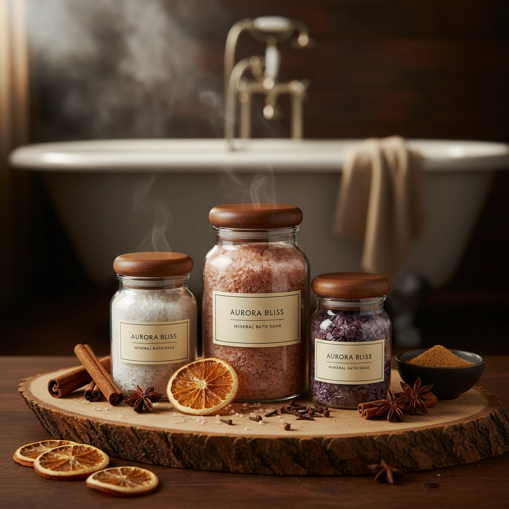 Close-up of a Black woman inhaling an essential oil blend with eyes closed, bathed in warm, neutral light