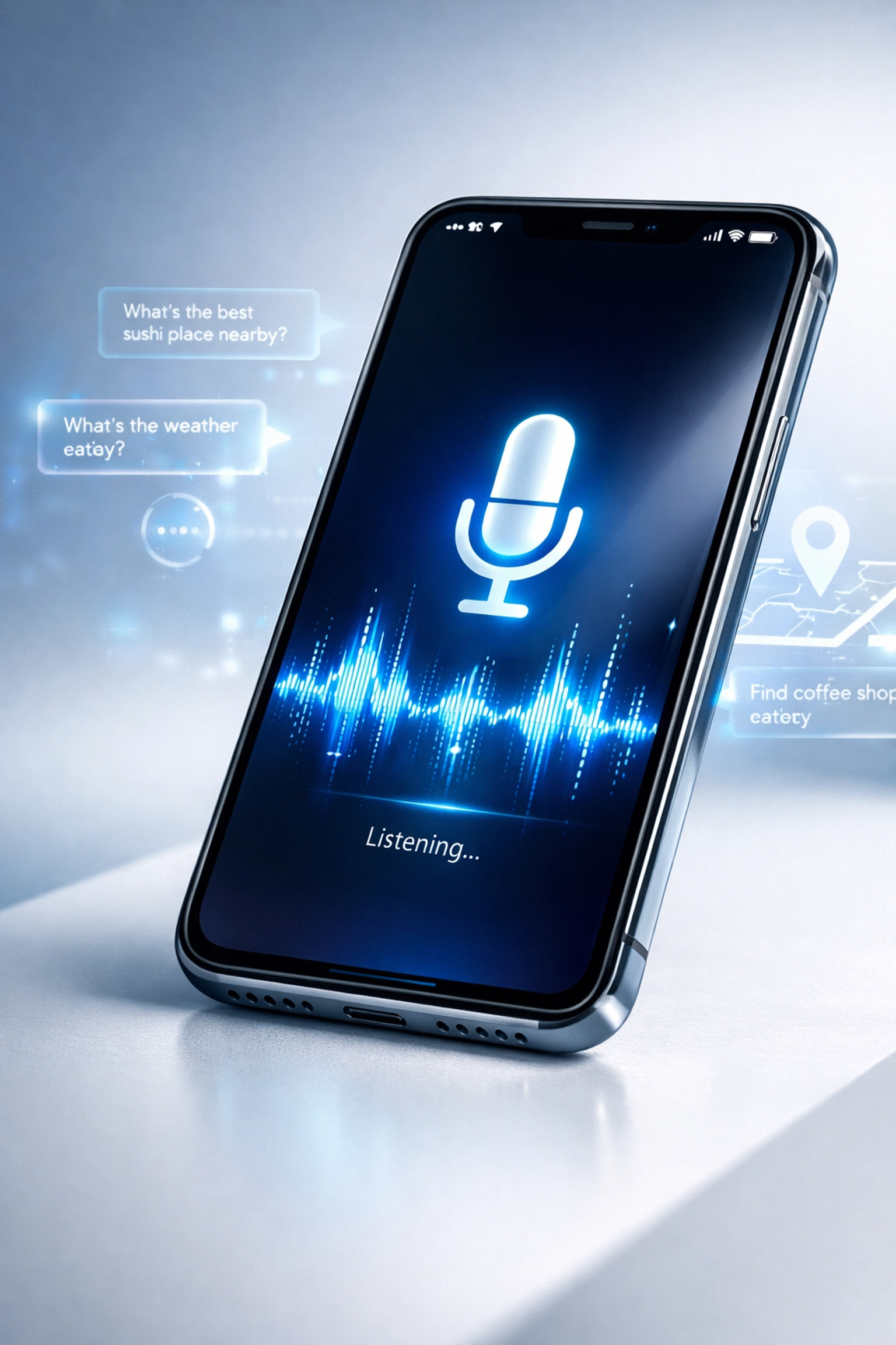 Voice search interface on smartphone for local business discovery and customer engagement