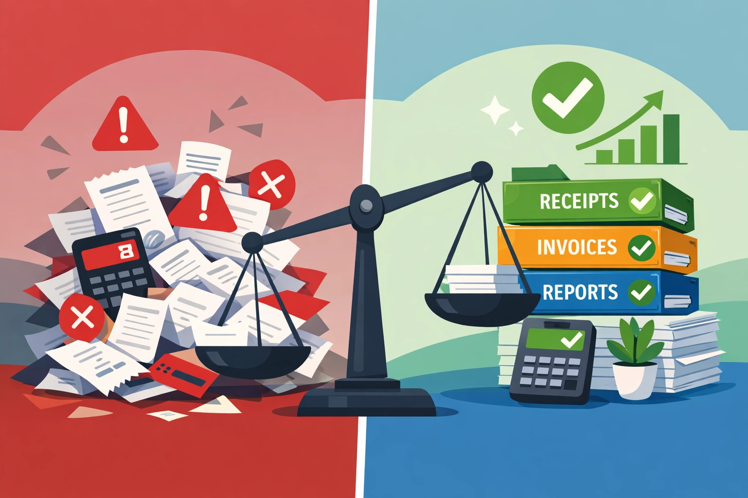 Comparison of disorganized versus organized tax records and bookkeeping methods